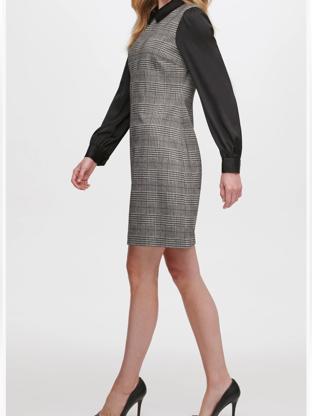 Tommy Hilfiger Glen Plaid Long Sleeve Shirt Dress Size 4